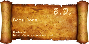 Bocz Dóra névjegykártya